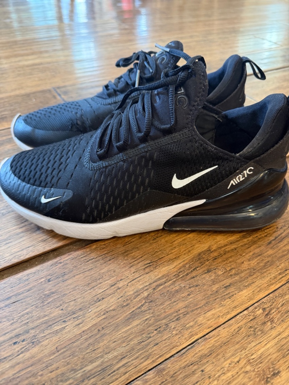 Nike Air Max 270 Men’s Black with White Swoosh Sneakers